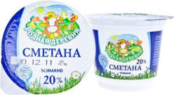 Родная Деревня Сметана 20% жирности 250г