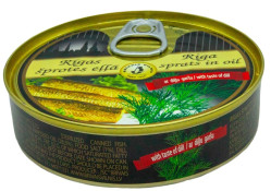 Uzené šproty s koprem 112g Riga
