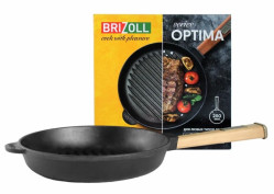 Litinová grilovací pánev 280mm H-5cm Brizoll series Optima