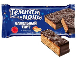 Вафельный торт с арахисом 200г Темная Ночь