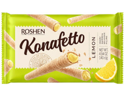 Вафельные трубочки наполненные кремом с лимонным вкусом 140г Konaffeto