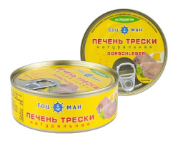 Печень трески натуральная 230г Bocman