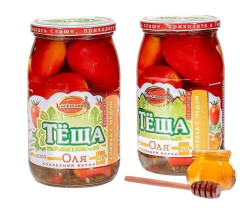 Помидоры маринованные Сливка с медом Оля 880г (чистый вес: 450г) Lackmann 