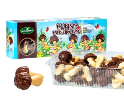 Нежное печенье Грибочки со вкусом шоколада 170г Miltonas