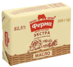 Сладкосливочное масло 82,5% 200г Ферма