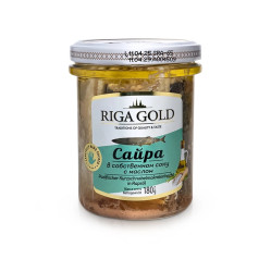 Сайра в собственном соку с маслом 180г RIGA GOLD