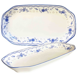 Фарфоровое прямоугольное блюдо «Цветочный узор» 36×20 см 890 мл
