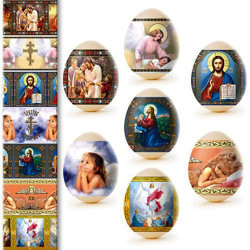 Наклейки на яйца 7шт Разные виды