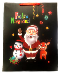 Vánocní dárková taška 3D černá 31*40cm