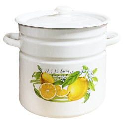 Эмалированная кастрюля Лимон 12л