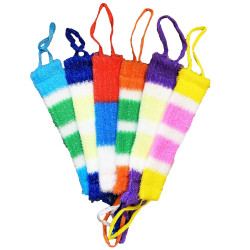 Мочалка полосатая 45см с паралоном