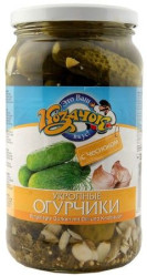 Огурцы маринованные с чесноком и укропом 860г