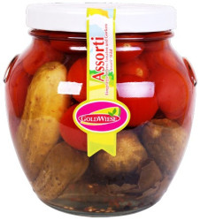 Assorti cherry rajcata a okurky 800g Goldwiese