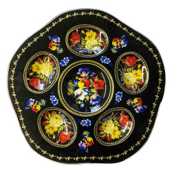 Подставка для яиц стеклянная Жостово 5 шт