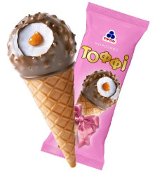 Мороженое Toffee с арахисом в рожке 70г RUD