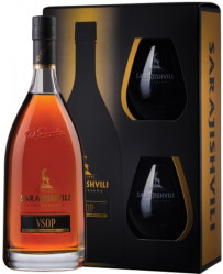 Бренди VSOP  0,7L 40% + 2 бокала Sarajishvili 