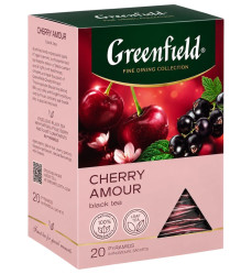 Чёрный чай Cherry Amour 36г 20×1,8г Greenfield