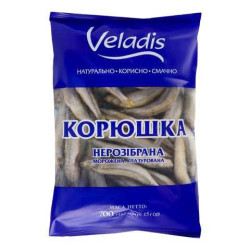 Корюшка замороженная, непотрошенная, глазированная 630 г Veladis