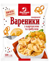 Вареники с картофельной начинкой и жареным луком 600г Ласунка
