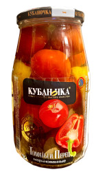 Томаты и перец маринованные 800 г Кубаночка