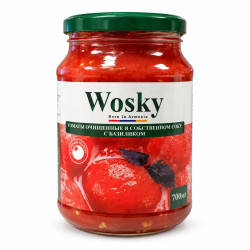 Очищенные томаты с базиликом 700мл Wosky