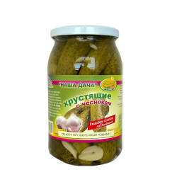 Огурцы хрустящие с чесноком 420г Ecohoff