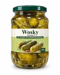 Огурцы маринованные 700мл Wosky