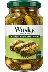 Маринованные огурцы 950мл Wosky