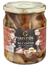 Ассорти из маринованных грибов 380г Gustus