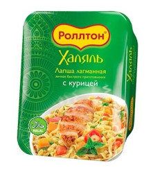 Лагманская лапша быстрого приготовления Халяль с курицей 90 г Роллтон
