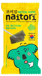 Хрустящие кусочки морских водорослей с васаби 3г Naitori