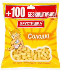 Сладкие неглазированные кукурузные палочки 350г ТМ Хрустишка