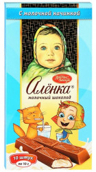 Молочный шоколад Аленка с молочной начинкой 100г Красный Октябрь