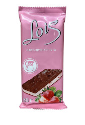 Шоколад с клубничной нугой 80г Lois