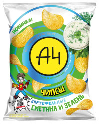 Чипсы Сметана и зелень 50г A4