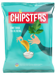 Чипсы со вкусом сметана и зелень 120г CHIPSTERS