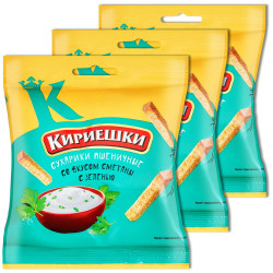 Сухарики со вкусом сметаны с зеленью Кириешки 100г