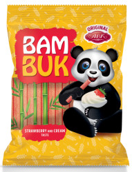 Трубочки со вкусом Клубника со сливками Бам-Бук 200г АВК