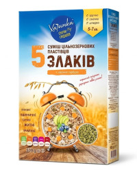 Цельнозерновые хлопья 5 злаков+тыквенные семечки 500г Хатинка
