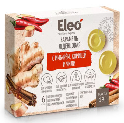 Карамель леденцовая с имбирем, корицей и чили 19 г Eleo