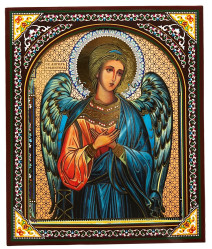 Икона деревянная Ангел Хранитель 15х18см в футляре