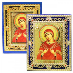 Икона в бархате Семистрельная 11х15,5см