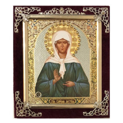 Икона в бархате 15х18см Матрона