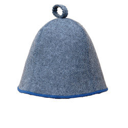 Шапка для бани (сауны) Комфорт серо-синяя 100%