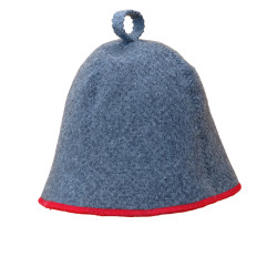 Шапка для бани (сауны) Комфорт серая-красная