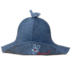 Шапка-панама для бани (сауны) Зайка серая