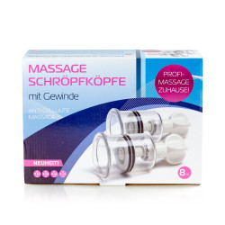 Массажные пластиковые банки с вращающимся поршнем 8шт