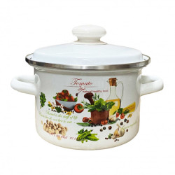 Эмалированная кастрюля 2Л Томаты