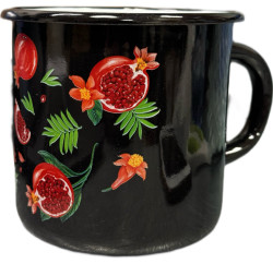 Эмалированная кружка черная Гранат 1Л