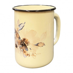 Эмалированная кружка бежевая 1,5Л Жасмин